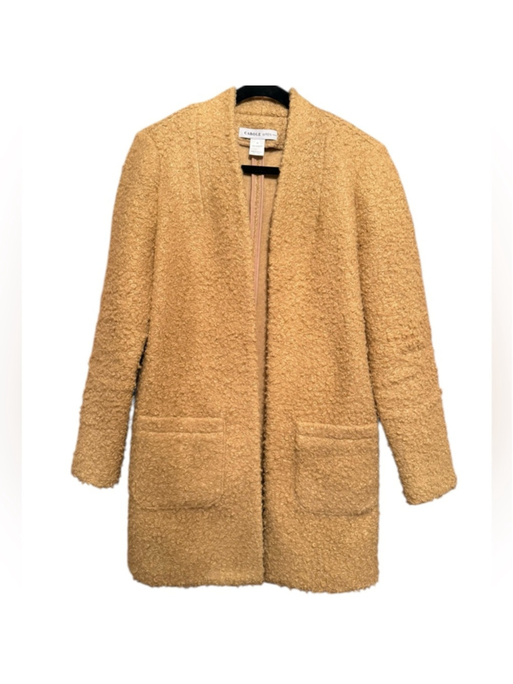 Carole Wren Tan Cardigan Jacket Coat, M